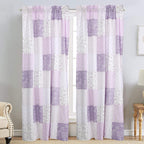 Lavender Floral Patchwork Curtain Set