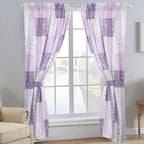 Lavender Floral Patchwork Curtain Set