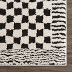Leryn Black & Ivory Checkered Area Rug