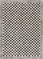 Leryn Black & Ivory Checkered Area Rug