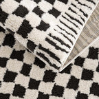 Leryn Black & Ivory Checkered Area Rug