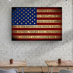 Pledge of Allegiance American Flag Canvas Wall Art