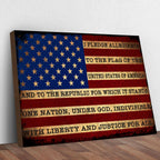 Pledge of Allegiance American Flag Canvas Wall Art