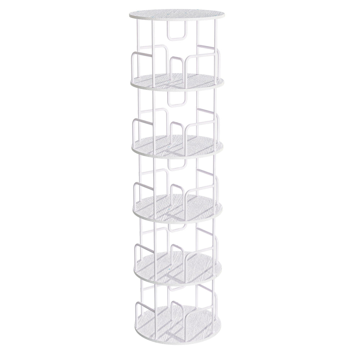 5-Tier 360° Rotating Bookcase & Storage Tower