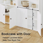 6-Tier Industrial Bookcase with Storage Doors