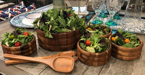 7-Piece Wooden Salad Bowl & Serving Set