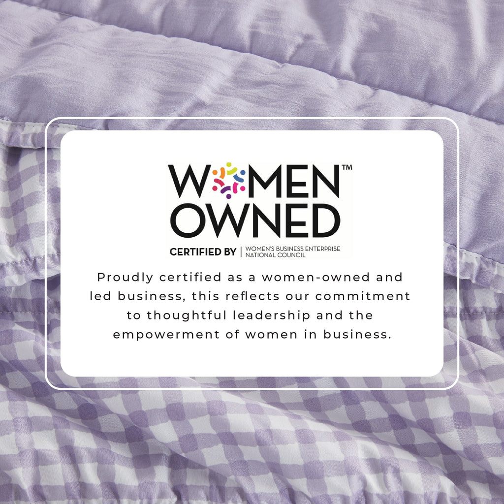 Purple Gingham Quilt Set