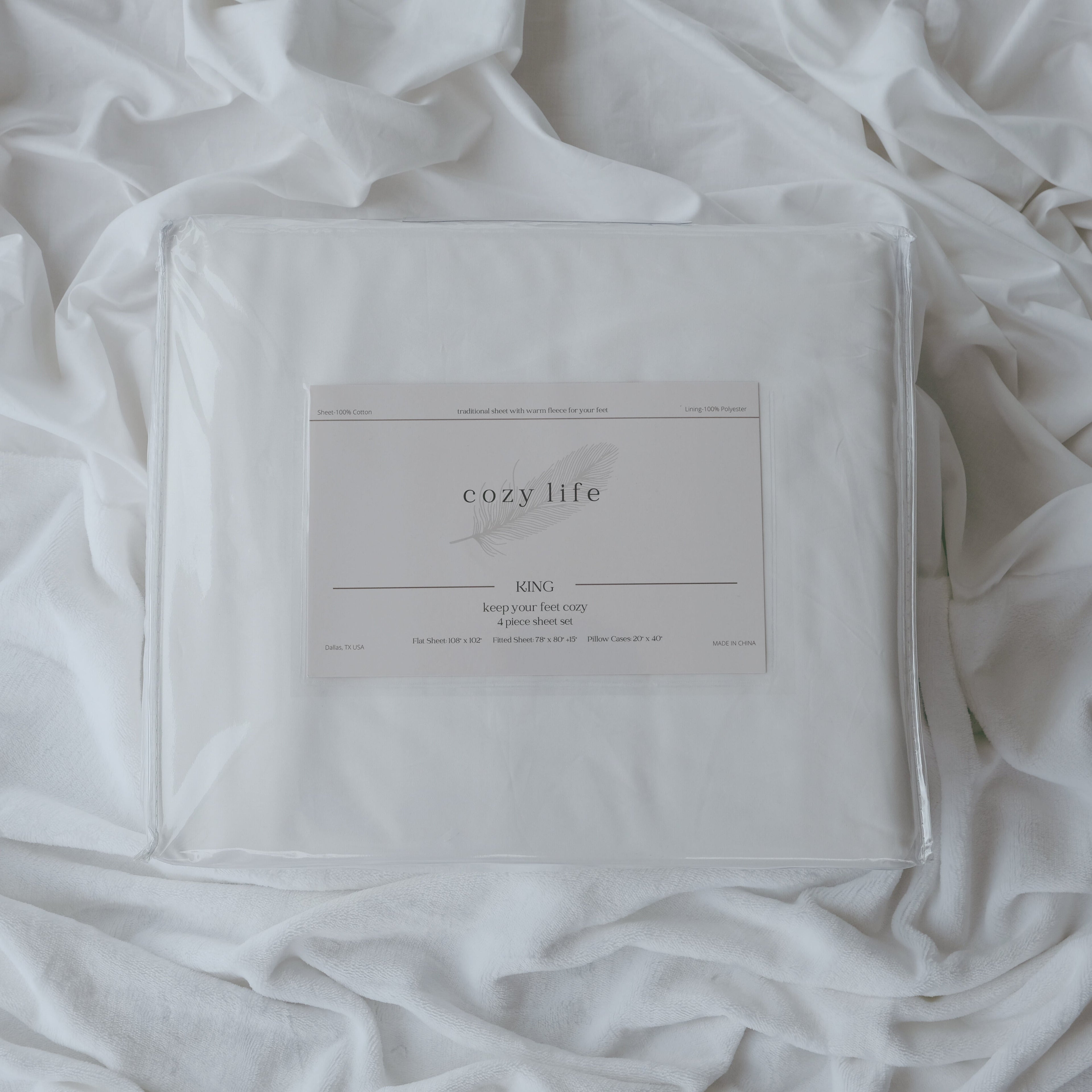 CozyLife Premium Cotton Bed Sheet Set