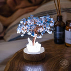 Aquamarine & Clear Quartz Angel Tree Lamp