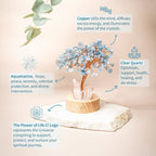 Aquamarine & Clear Quartz Angel Tree Lamp