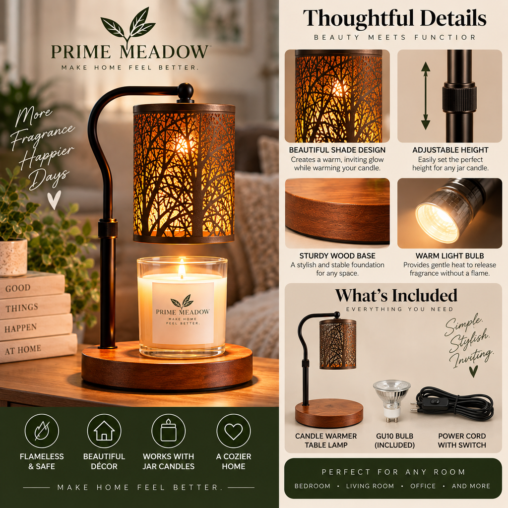 Adjustable Candle Warmer Table Lamp