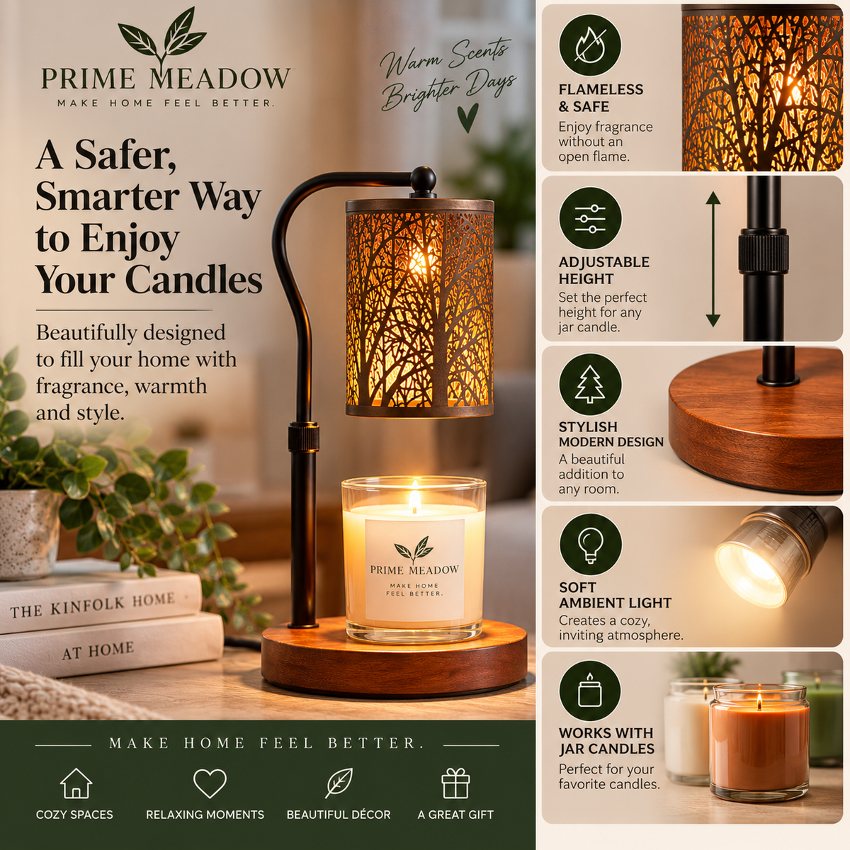 Adjustable Candle Warmer Table Lamp