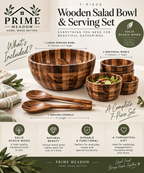 7-Piece Wooden Salad Bowl & Serving Set
