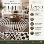 Leryn Black & Ivory Checkered Area Rug
