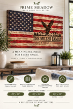 Rustic American Flag Personalized Family Name Canvas