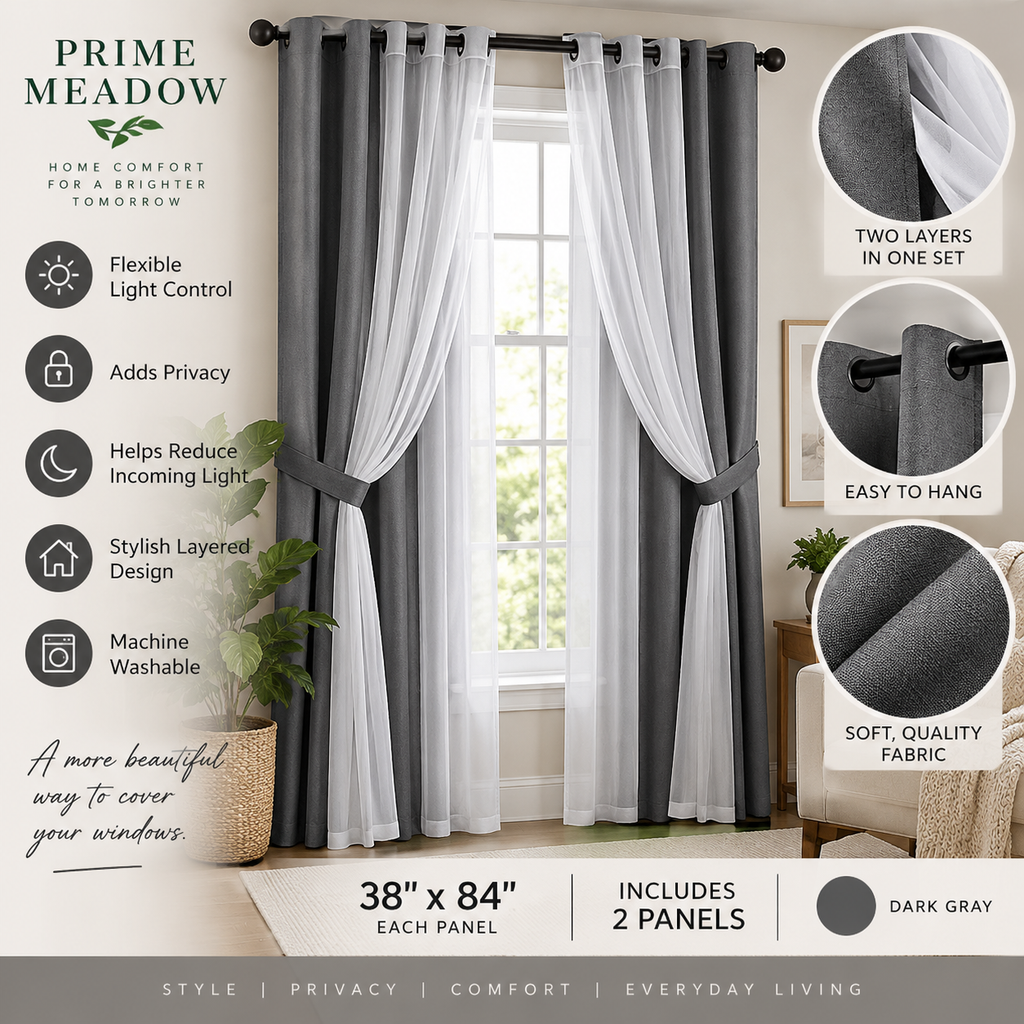 Layered Sheer & Blackout Curtain Set