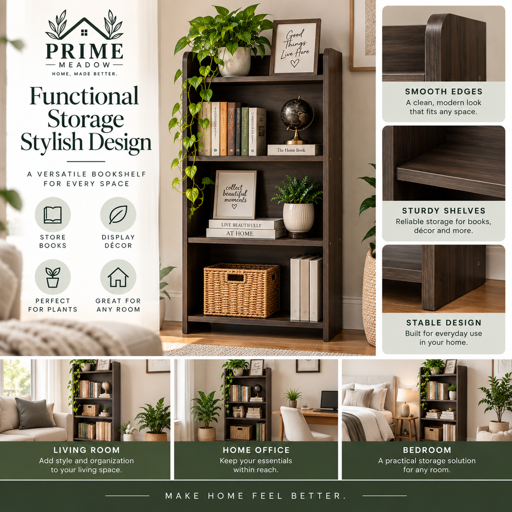 4-Tier Multipurpose Bookshelf & Storage Rack