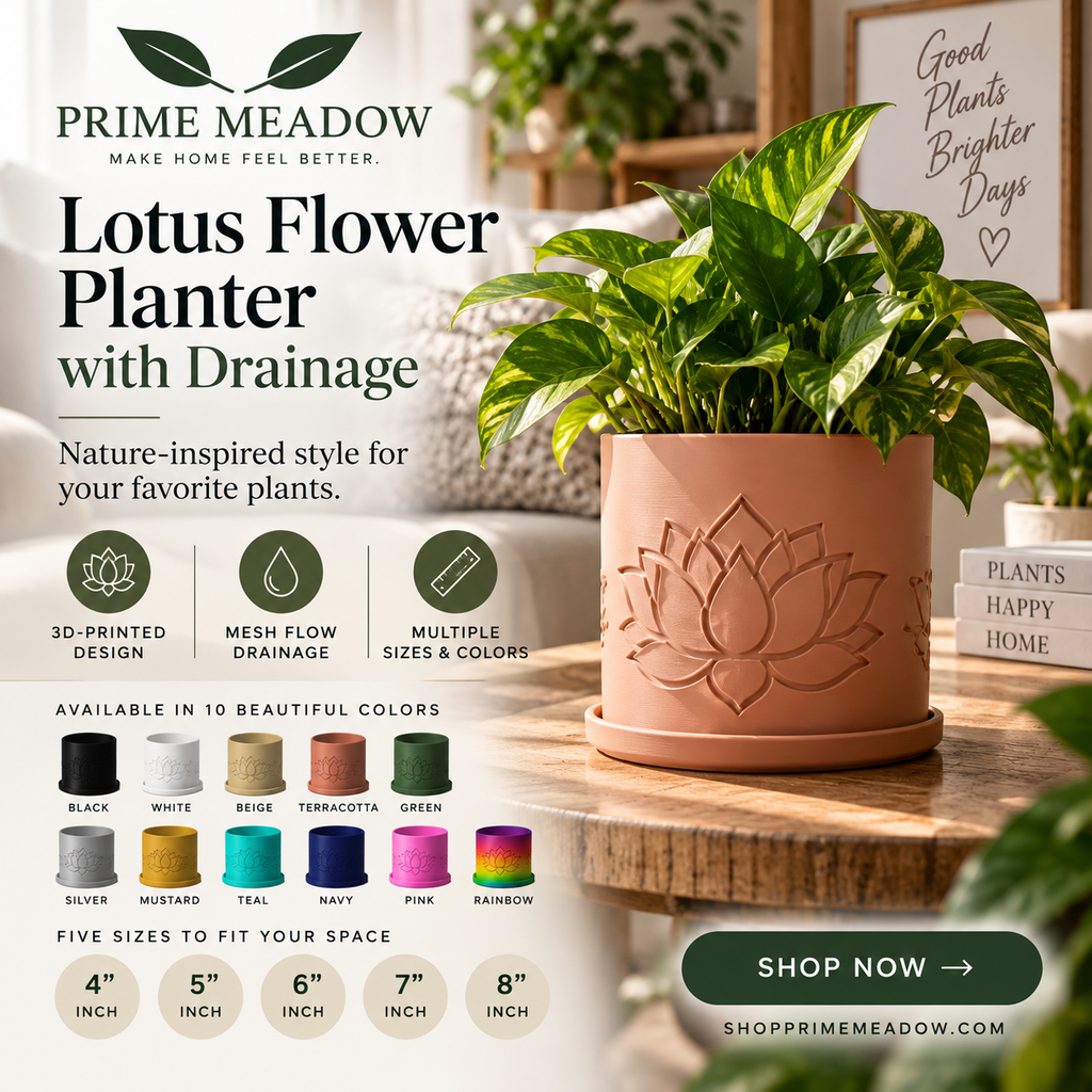 Lotus Flower Pot with Drainage