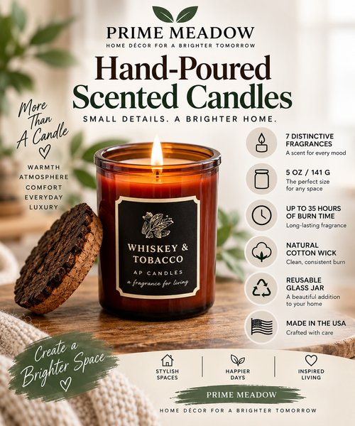 Hand-Poured Scented Candles – 7 Fragrances