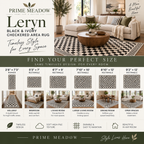 Leryn Black & Ivory Checkered Area Rug