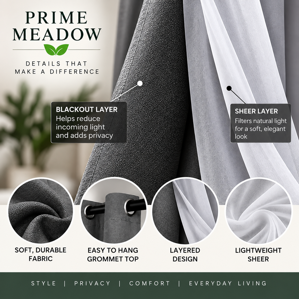 Layered Sheer & Blackout Curtain Set