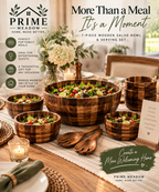 7-Piece Wooden Salad Bowl & Serving Set