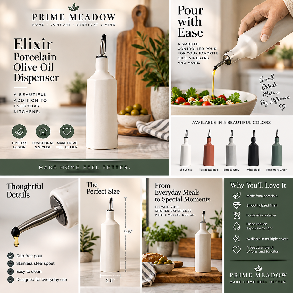 Elixir Porcelain Olive Oil Dispenser