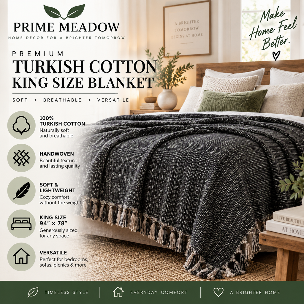 Premium Turkish Cotton King Size Blanket