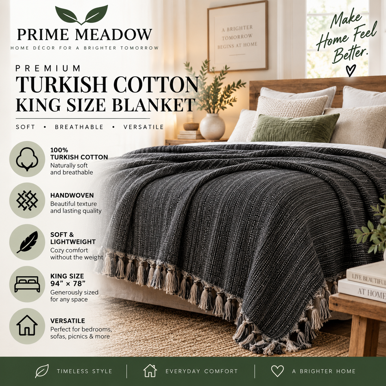 Premium Turkish Cotton King Size Blanket