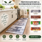 Printed Kitchen & Bathroom Runner Rug