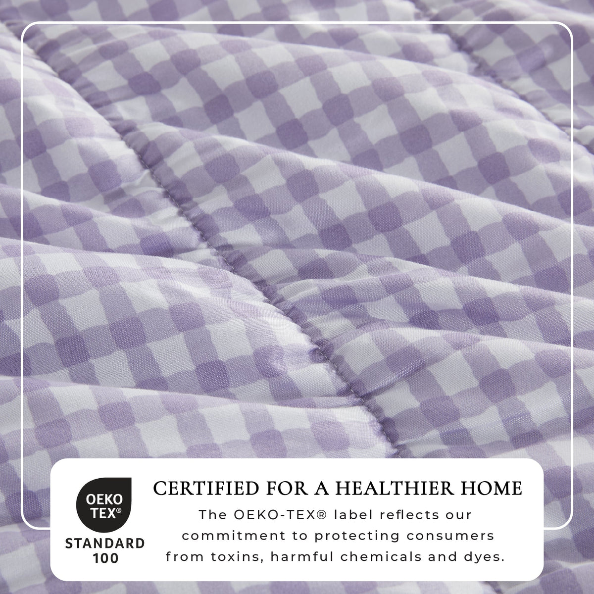 Purple Gingham Quilt Set