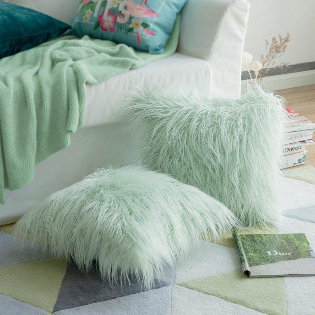 Plush Faux Fur Decorative Pillow Cover