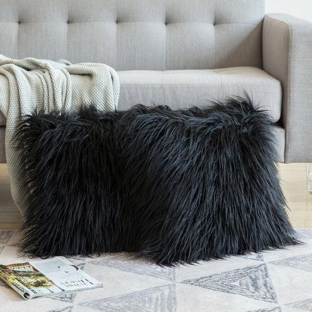 Plush Faux Fur Decorative Pillow Cover