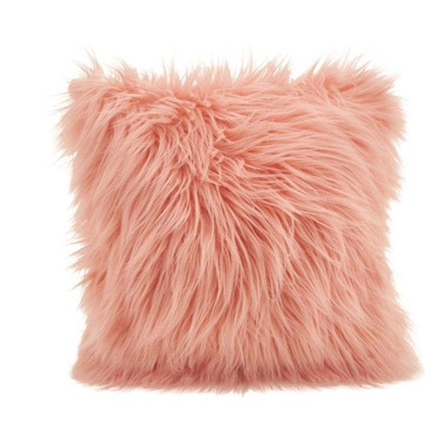 Plush Faux Fur Decorative Pillow Cover