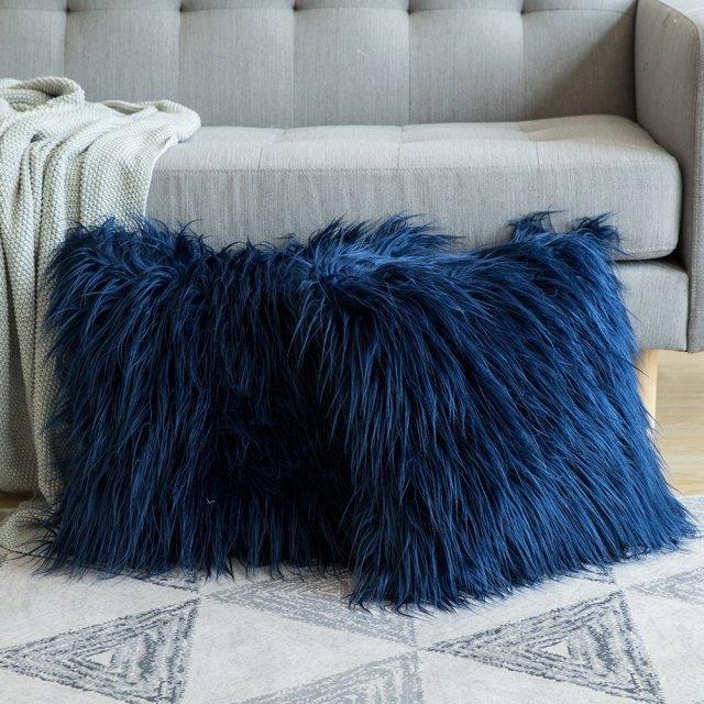 Plush Faux Fur Decorative Pillow Cover