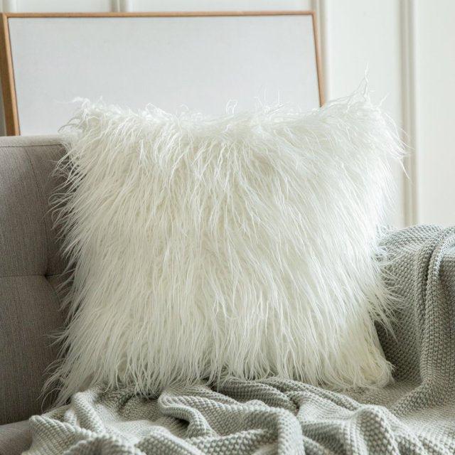 Plush Faux Fur Decorative Pillow Cover