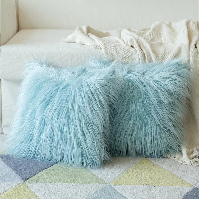 Plush Faux Fur Decorative Pillow Cover