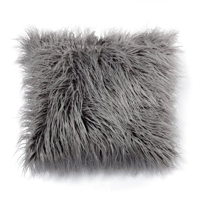 Plush Faux Fur Decorative Pillow Cover