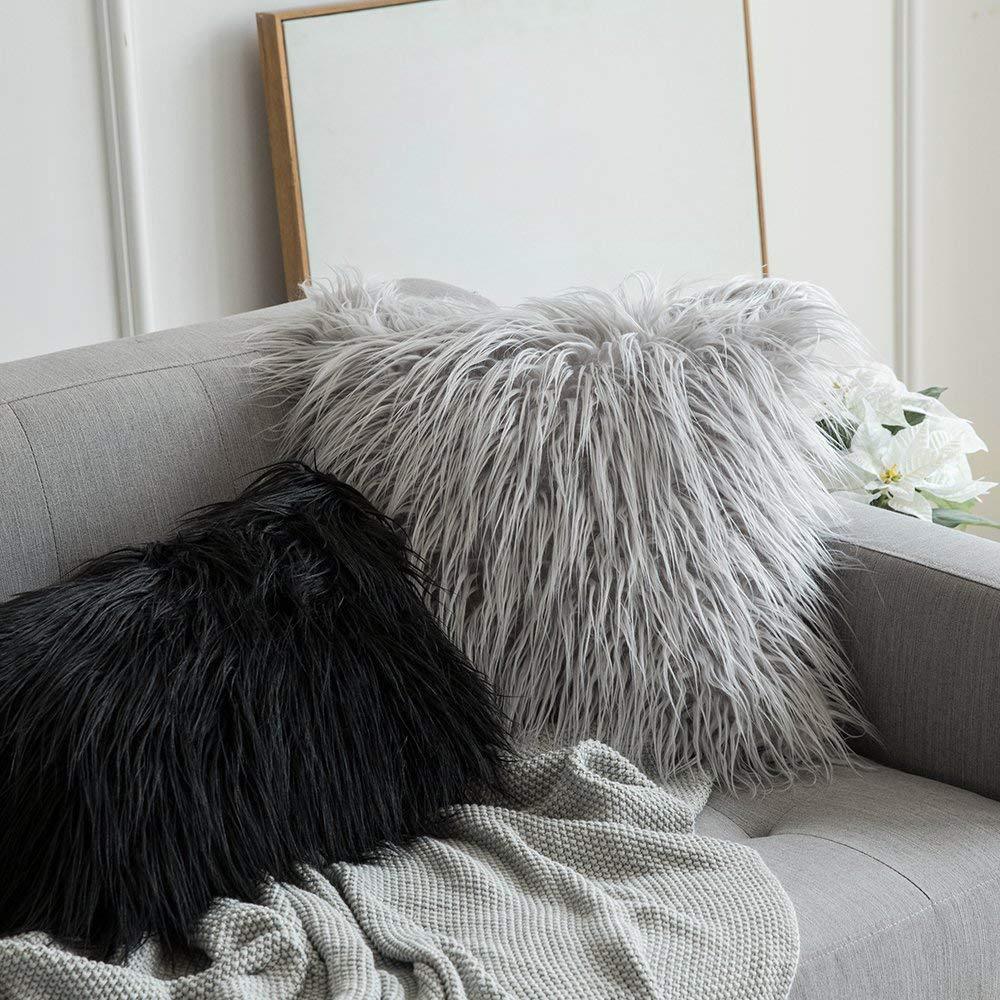 Plush Faux Fur Decorative Pillow Cover