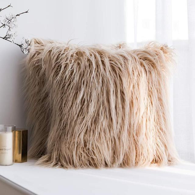 Plush Faux Fur Decorative Pillow Cover
