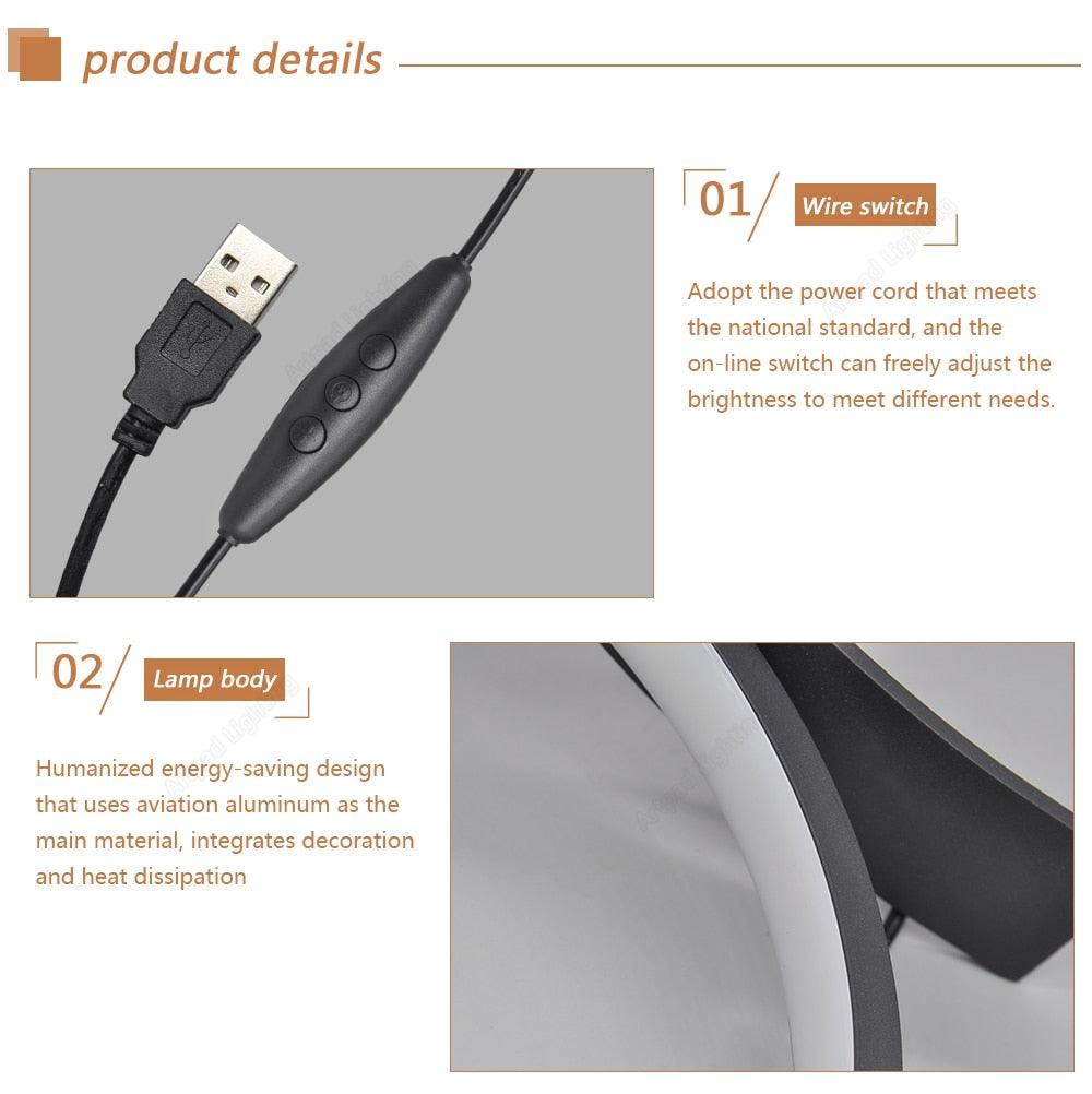 C-Shaped Dimmable LED Table Lamp