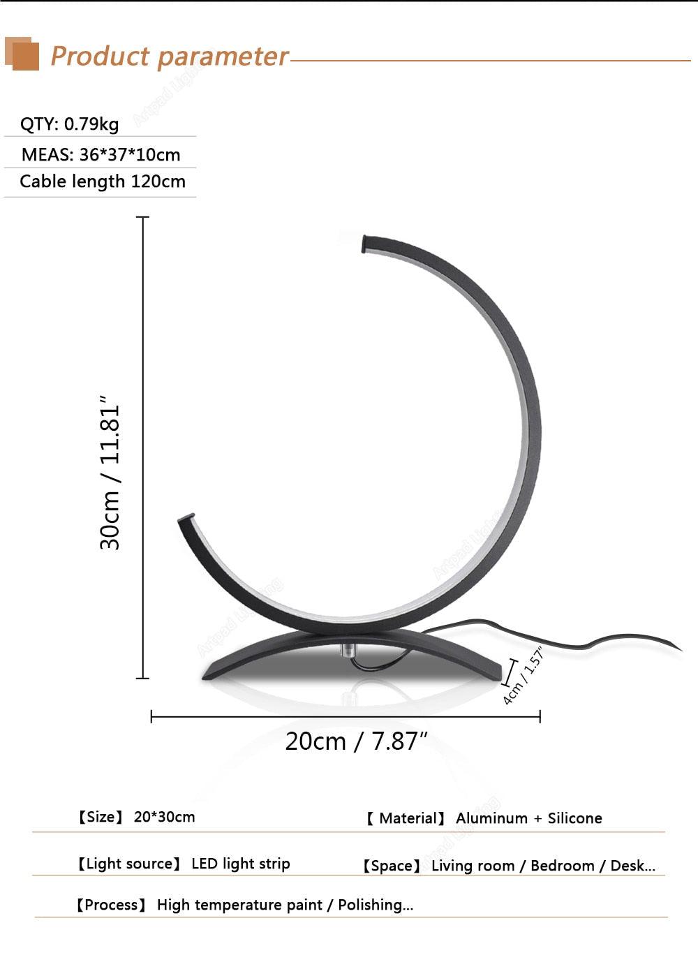 C-Shaped Dimmable LED Table Lamp