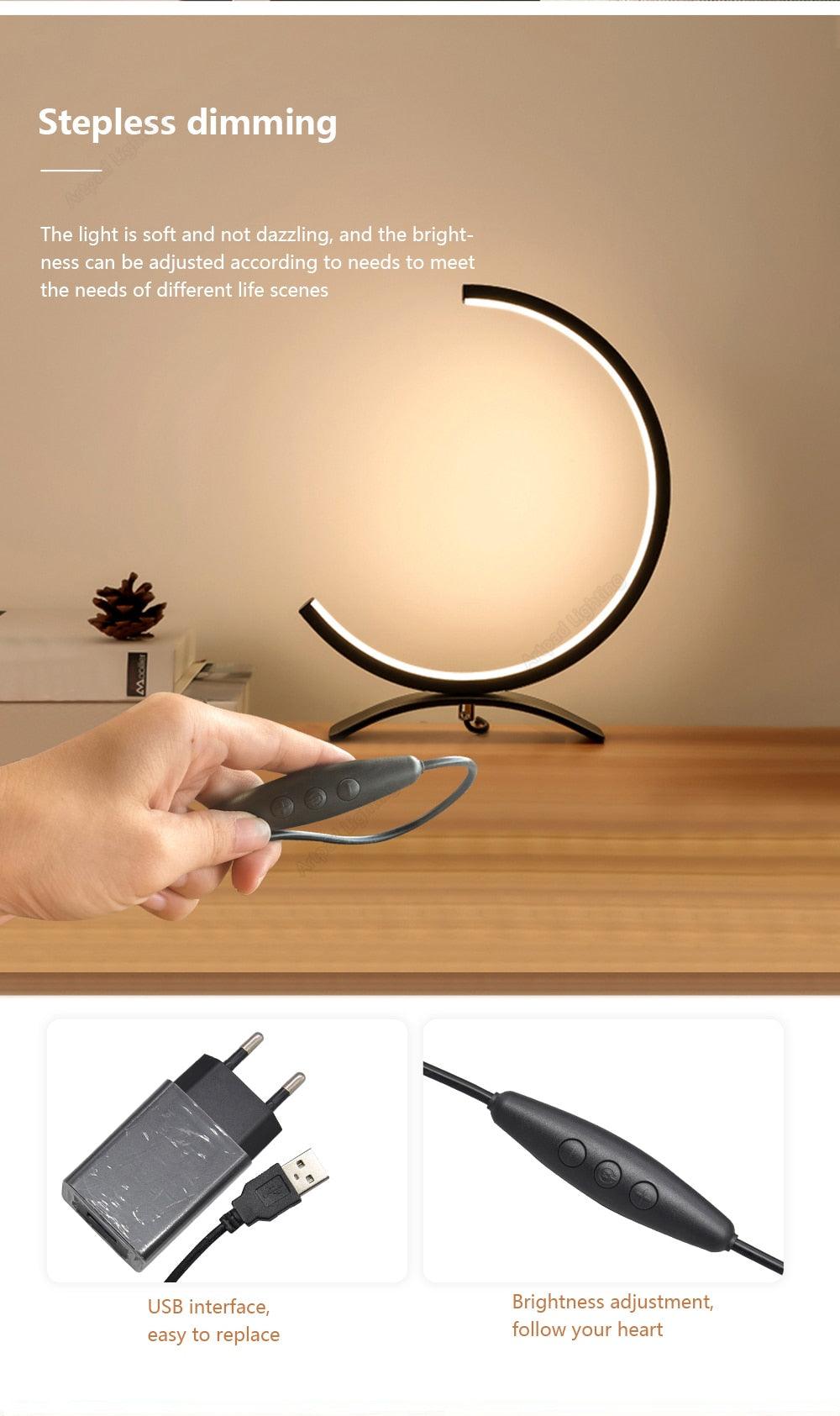 C-Shaped Dimmable LED Table Lamp