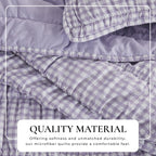 Purple Gingham Quilt Set